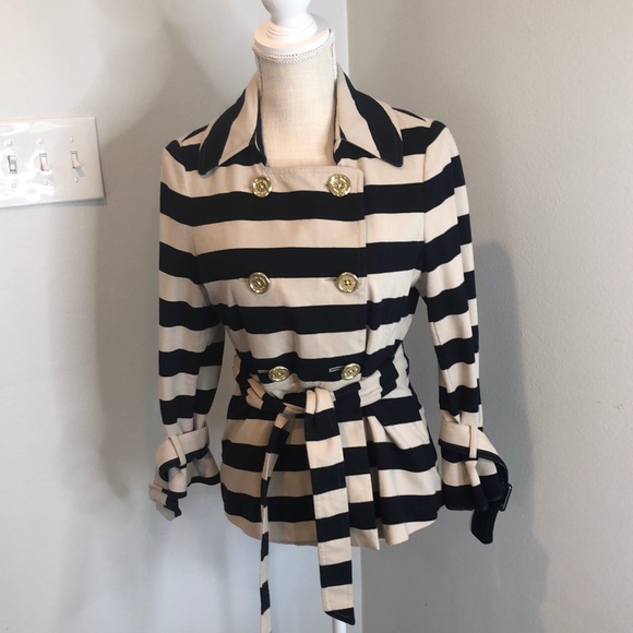 kate spade navy/cream striped jacket